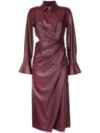 Simkhai Ruched Faux Leather Maxi Dress - at Farfetch