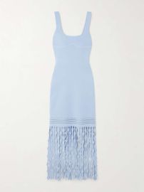 Simkhai Signa Lattice Fringe Midi Tank Dress at Net a Porter