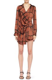 Simkhai Sofia Shibori Long Sleeve Faux Wrap Dress at Nordstrom