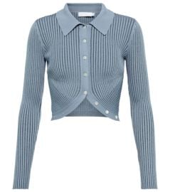 Simkhai Sol Ribbed knit Crop Cardigan in Slate at Mytheresa