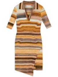 Simkhai Solana polo-collar Striped Dress - at Farfetch