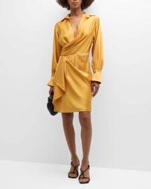 Simkhai Talit Draped Front Mini Dress at Neiman Marcus