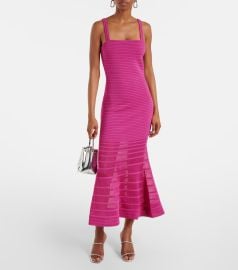 Simkhai Vallarie ribbed knit sheer midi dress at Mytheresa