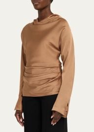 Simkhai Victoria Draped Long Sleeve Blouse at Bergdorf Goodman