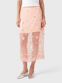 Simkhai Women39s Delilah Embellished Organza Midi Skirt Saint Bernard at St. Bernard