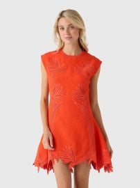 Simkhai Women39s Raquel Embroidered Mini Dress Saint Bernard at St. Bernard