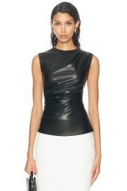 Simkhai Wynter Faux Leather Draped Top at FWRD