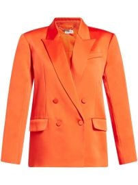 Simkhai double-breasted Satin Blazer Orange at Farfetch