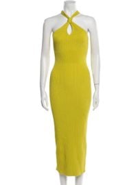 Simkhai elaena Rib Knit Halter Midi Dress in Yellow Plum at The Real Real