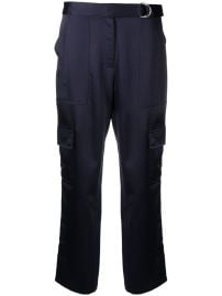 Simkhai tapered-leg Satin Trousers Blue at Farfetch