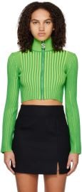 Simon Miller Green Peep Zip Sweater at Ssense