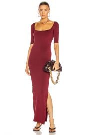 Simon Miller Mies Square Neck Dress in Burgundy   FWRD at Forward