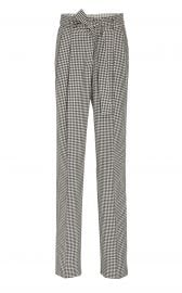 Simone Belted Houndstooth Wool Tapered Pants by Prabal Gurung at Moda Operandi