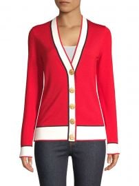 Simone Contrast Trim Cardigan at Saks Fifth Avenue