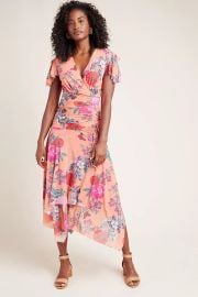 Simone Floral Midi Dress at Anthropologie