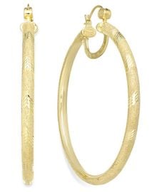 Simone I Smith 18K Gold over Sterling Silver Earrings Laser and Diamond-Cut Extra Large Hoop Earrings Also in Platinum Over Sterling Silver - Macys at Macys