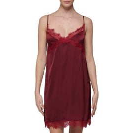 Simone Perele Lace Trim Satin Chemise at Nordstrom