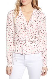 Simone Print Ruffle Wrap Blouse at Nordstrom