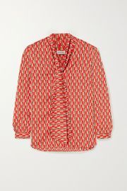 Simone Pussy-Bow Printed Blouse by Cefinn at Net A Porter