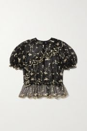 Simone Rocha - Bubble ruffled embroidered tulle top at Net A Porter