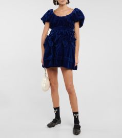 Simone Rocha - Puff-sleeve velvet minidress at Mytheresa