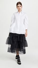 Simone Rocha Bracelet Sleeve Shirt with Embroidered Heart Trim at Shopbop