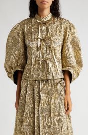 Simone Rocha Embellished Crop Balloon Sleeve Jacket at Nordstrom