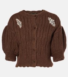 Simone Rocha Embellished wool blend cardigan at Mytheresa