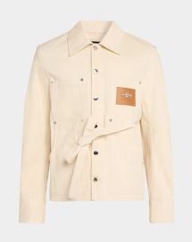 Simone Rocha Mens Workwear Bow Front Sash Jacket at Neiman Marcus