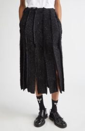 Simone Rocha Multi Slit Frayed Metallic Tinsel Tweed Skirt at Nordstrom