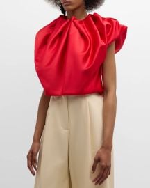 Simone Rocha Pleated Neck Top at Neiman Marcus