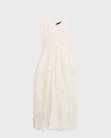Simone Rocha Sculpted Scoop-Neck Sleeveless Lace Midi Dress at Neiman Marcus