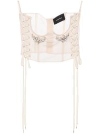 Simone Rocha crystal-embellished lace-up Corset Neutrals at Farfetch