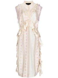 Simone Rocha ruffle-trimmed Jacquard Midi Dress - at Farfetch