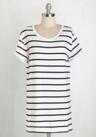 Simplicity on a Saturday Tunic in White Stripes at ModCloth