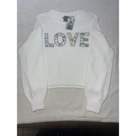 Sincerly Jules Sweaters Nwt Sincerely Jules W Crop Sweater Love Embroidered Floral Large Poshmark at Poshmark