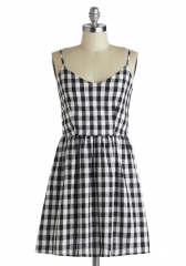 Singing in Gingham Dress at ModCloth