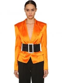 Single Button Satin Blazer by Alexandre Vauthier at Luisaviaroma