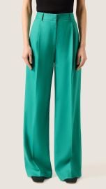 Single Pleat Trouser in Seasonless Wool | Sea Green at Argent