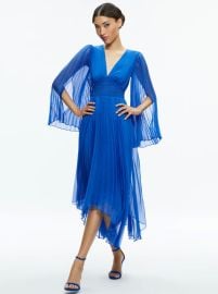 Sion Sunburst Pleated Maxi Dress In Sapphire Alice And Olivia at Alice + Olivia