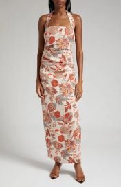 Sir Noemi Floral Halter Neck Linen Maxi Dress at Nordstrom Rack