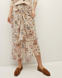 Sira Floral Silk-Georgette Skirt at Veronica Beard