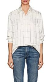 Sisea Windowpane-Checked Silk Satin Blouse by The Row at Barneys