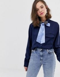 Sister Jane blouse with pussybow and heart jewel detail   ASOS at Asos