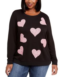 Size Sequin-Heart Sweatshirt at Macys