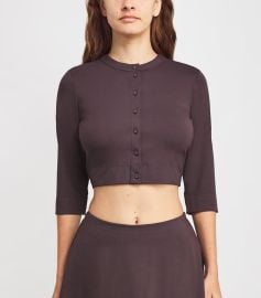 Skims Burgundy Smooth Lounge Cropped Cardigan Harrods US at Harrods