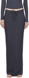 Skims Gray Soft Lounge Ruched Maxi Skirt at ssense