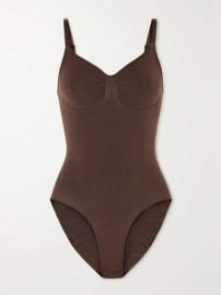 Skims Seamless Sculpt Brief Bodysuit Cocoa at Net a Porter