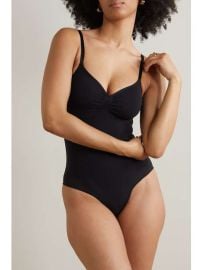 Skims Seamless Sculpt Brief Bodysuit Onyx at Net a Porter