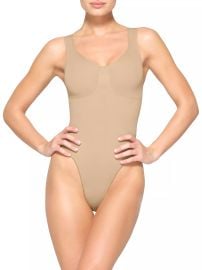 Skims Seamless Sculpt Scoopneck Thong Bodysuit at Saks Fifth Avenue